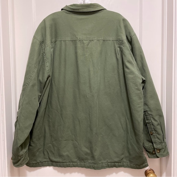 Vintage Woolrich Green Canvas Shirt Jacket, fully lined, XXL. Button-up. - Picture 13 of 14